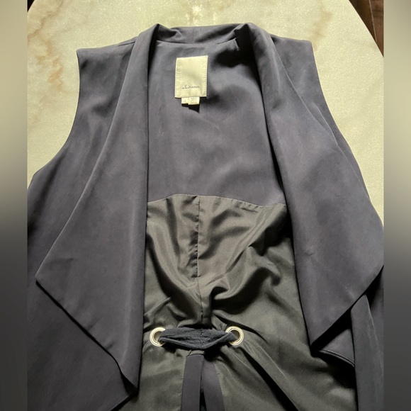Anthropologie Elevenses Back Bow Detail Navy Vest Sz S - Picture 7 of 11